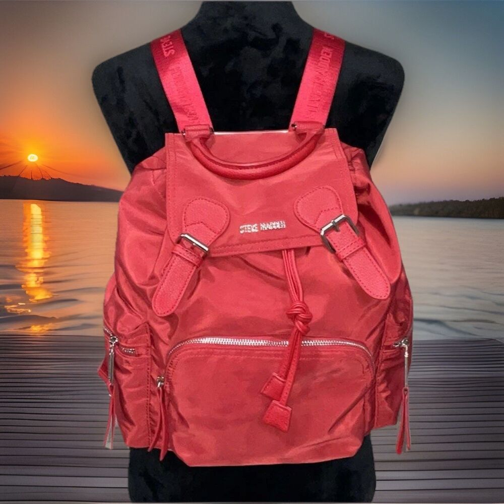 Steve Madden BSolly Nylon Women’s Backpack Bright Red